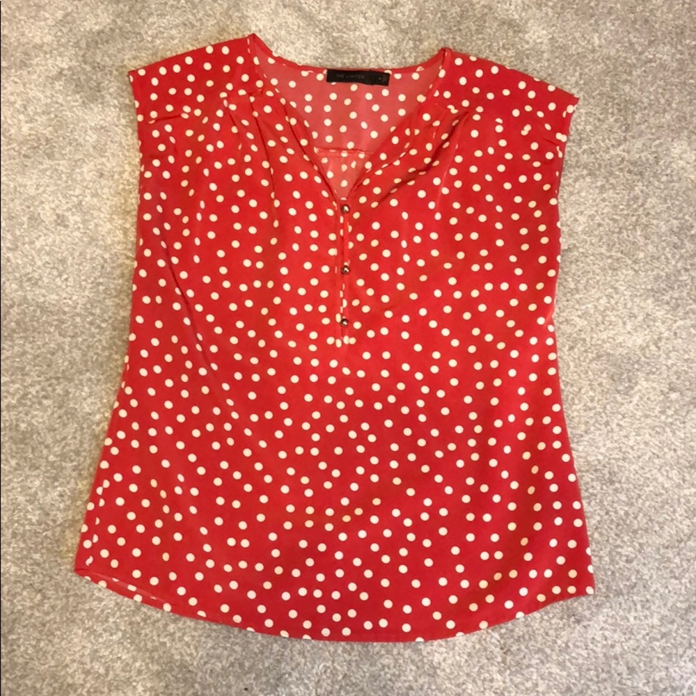 The Limited. Red and white polka dot top. EUC